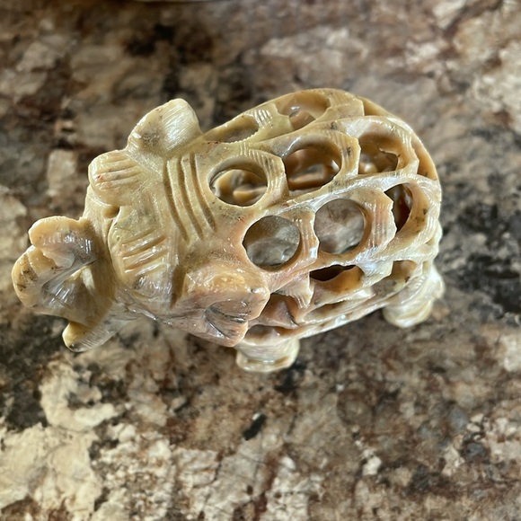 Carved Soapstone Elephant Figurine Gorara Stone Baby Elephant Inside Cute Statue - Picture 5 of 8